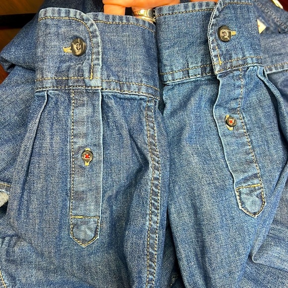 Wrangler Rose Patched Vintage Denim Western Button Down Long Sleeve Shirt Size L - Picture 7 of 7